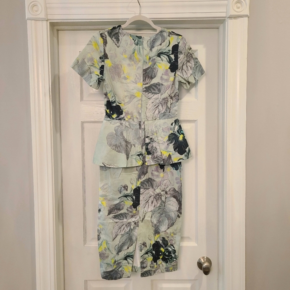 ASOS Peplum Waist Midi Floral Dress - Picture 3 of 4